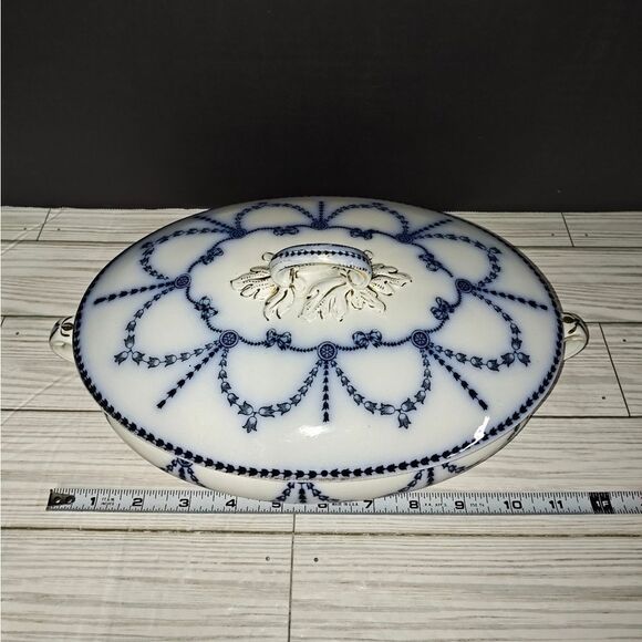 Royal Staffordshire Marseilles Blue & White Porcelain Tureen Serving Dish - Picture 9 of 10